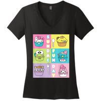 Sundae Fun Day Ft. Sanrio Characters Ice Cream Dessert Women's V-Neck T-Shirt