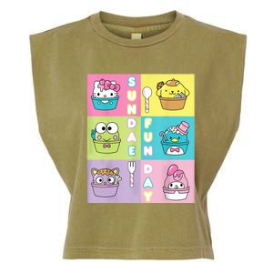 Sundae Fun Day Ft. Sanrio Characters Ice Cream Dessert Garment-Dyed Women's Muscle Tee