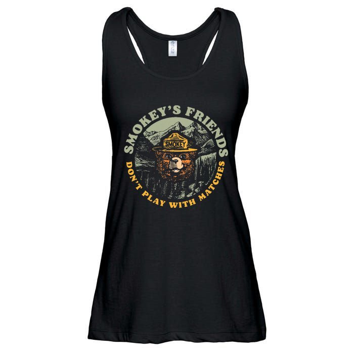 Smokeys Friends Dont Play With Matches Retro Ladies Essential Flowy Tank