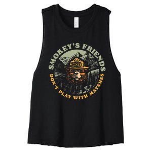 Smokeys Friends Dont Play With Matches Retro Women's Racerback Cropped Tank