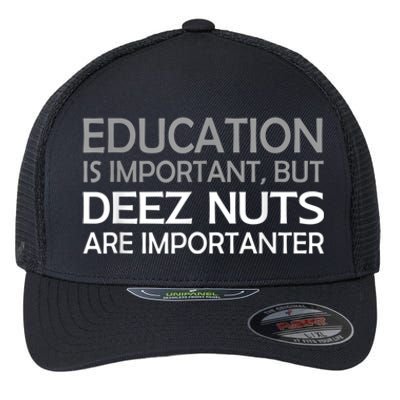 Sarcastic Funny Deez Nuts Flexfit Unipanel Trucker Cap