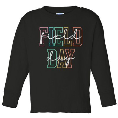 School Field Day Happy Field Day  Teacher Life Summer Toddler Long Sleeve Shirt