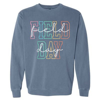 School Field Day Happy Field Day  Teacher Life Summer Garment-Dyed Sweatshirt