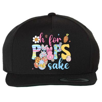 Sake Funny Easter Bunny Print Glasses Happy Easter Wool Snapback Cap