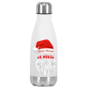 SantaS Favorite Er Nurse Funny Christmas Xmas Gift Stainless Steel Insulated Water Bottle