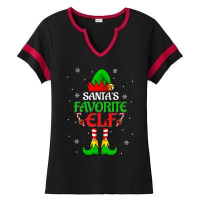 SantaS Favorite Elf Group Matching Family Christmas Cute Gift Ladies Halftime Notch Neck Tee