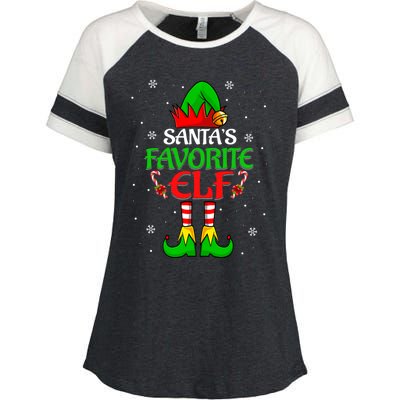 SantaS Favorite Elf Group Matching Family Christmas Cute Gift Enza Ladies Jersey Colorblock Tee