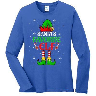 SantaS Favorite Elf Group Matching Family Christmas Cute Gift Ladies Long Sleeve Shirt