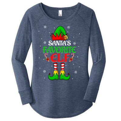 SantaS Favorite Elf Group Matching Family Christmas Cute Gift Women's Perfect Tri Tunic Long Sleeve Shirt