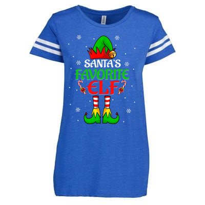 SantaS Favorite Elf Group Matching Family Christmas Cute Gift Enza Ladies Jersey Football T-Shirt