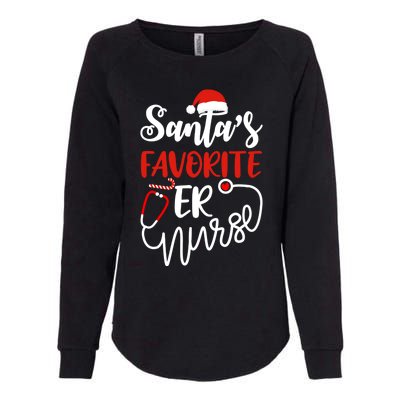 SantaS Favorite Er Nurse Gift Funny Christmas Nurse Funny Gift Womens California Wash Sweatshirt