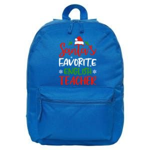 SantaS Favorite English Teacher Funny Christmas Funny Gift Funny Gift 16 in Basic Backpack