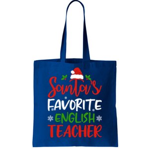 SantaS Favorite English Teacher Funny Christmas Funny Gift Funny Gift Tote Bag