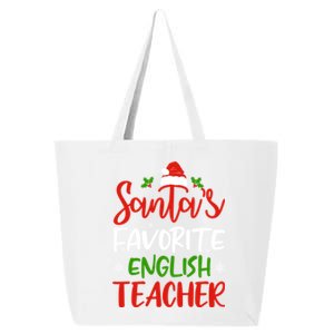 SantaS Favorite English Teacher Funny Christmas Funny Gift Funny Gift 25L Jumbo Tote