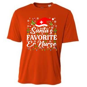 SantaS Favorite Er Nurse Great Gift Funny Christmas Pajama Funny Gift Cooling Performance Crew T-Shirt