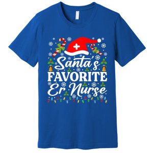 SantaS Favorite Er Nurse Great Gift Funny Christmas Pajama Funny Gift Premium T-Shirt