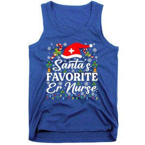 SantaS Favorite Er Nurse Great Gift Funny Christmas Pajama Funny Gift Tank Top