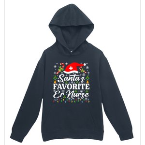 SantaS Favorite Er Nurse Great Gift Funny Christmas Pajama Funny Gift Urban Pullover Hoodie