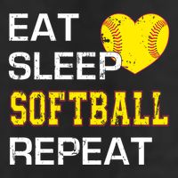 Softball Funny Eat Sleep Softball Repeat Softball Gift Cool Comfort Performance Bucket Hat
