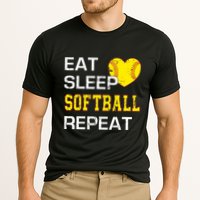 Softball Funny Eat Sleep Softball Repeat Softball Gift Cooling Performance Crew T-Shirt