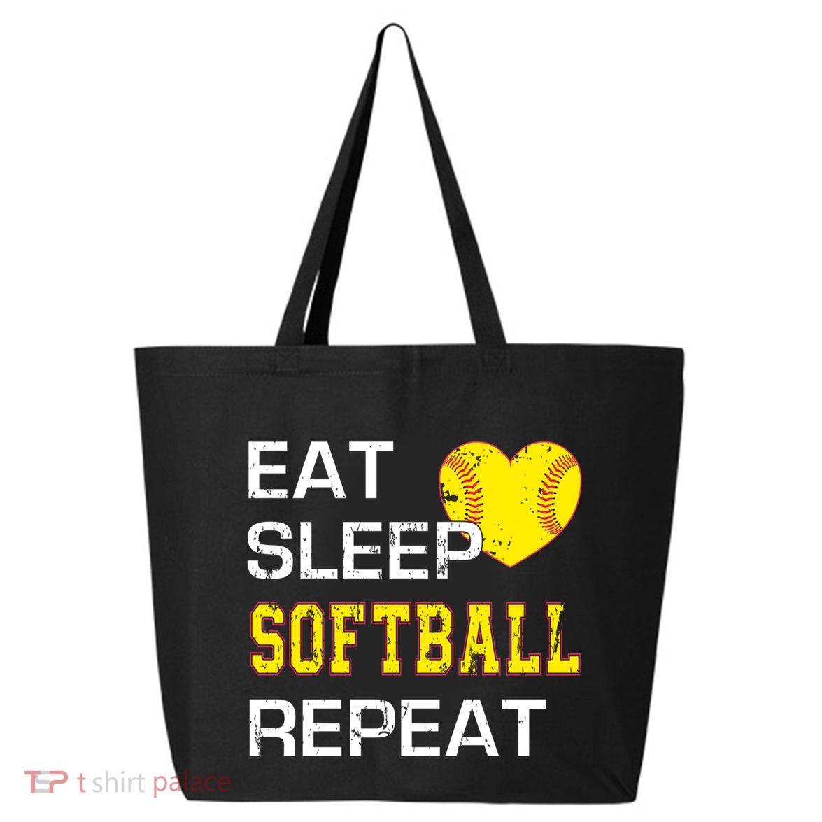 Softball Funny Eat Sleep Softball Repeat Softball Gift 25L Jumbo Tote
