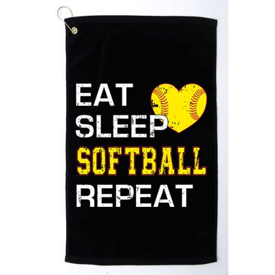 Softball Funny Eat Sleep Softball Repeat Softball Gift Golf Towel