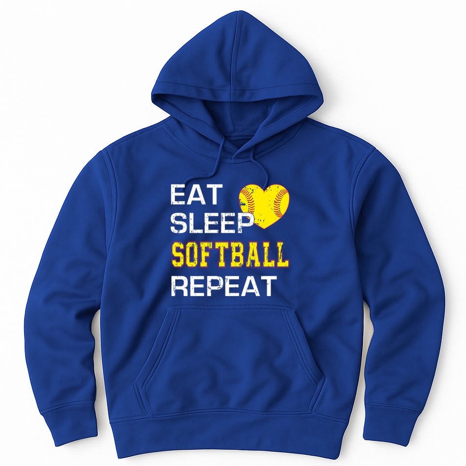 Softball Funny Eat Sleep Softball Repeat Softball Gift Hoodie