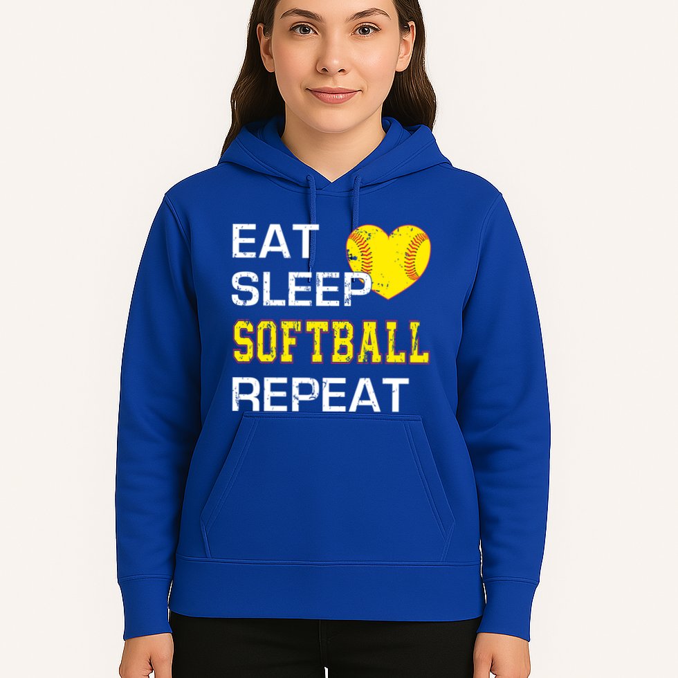 Softball Funny Eat Sleep Softball Repeat Softball Gift Hoodie