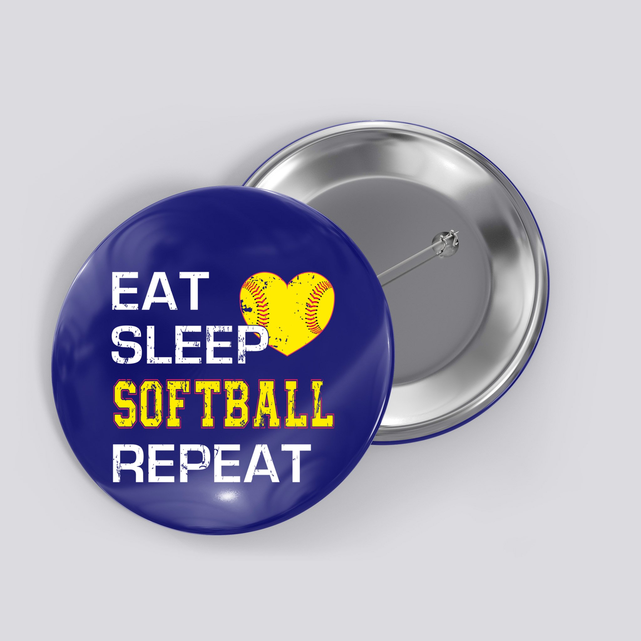 Softball Funny Eat Sleep Softball Repeat Softball Gift Button