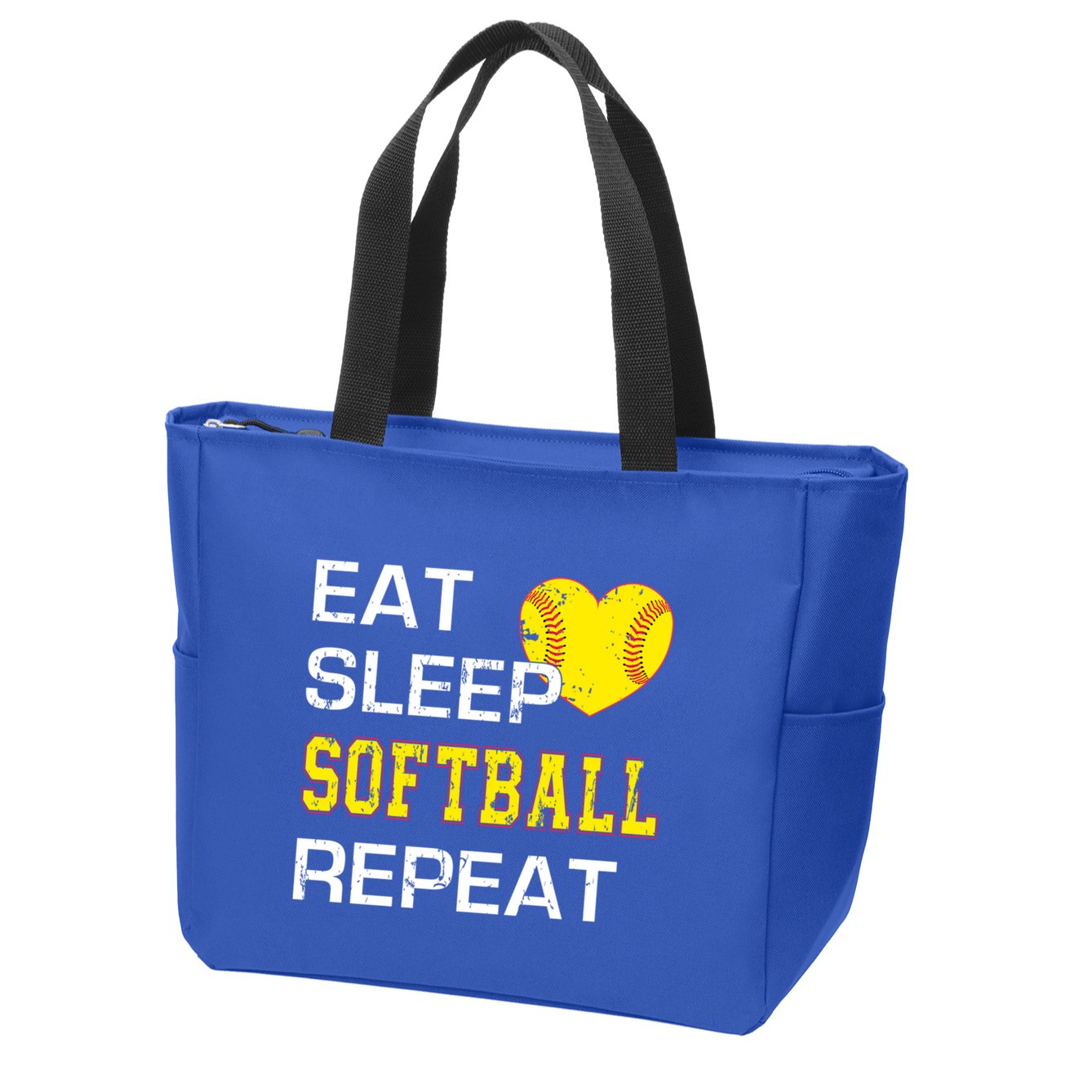 Softball Funny Eat Sleep Softball Repeat Softball Gift Zip Tote Bag