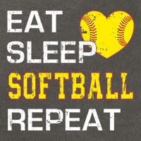 Softball Funny Eat Sleep Softball Repeat Softball Gift Cotton Canvas Backpack