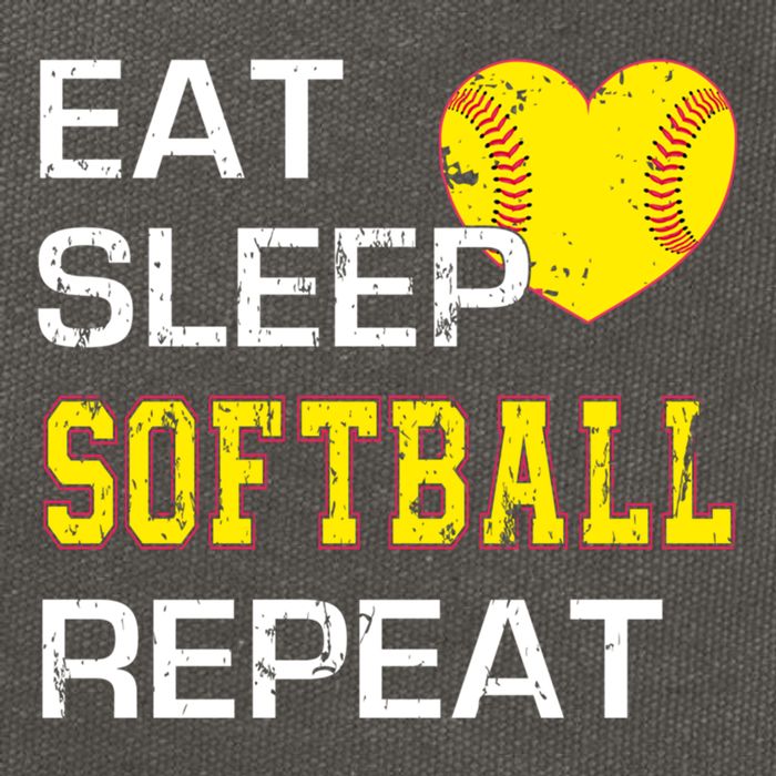 Softball Funny Eat Sleep Softball Repeat Softball Gift Cotton Canvas Backpack