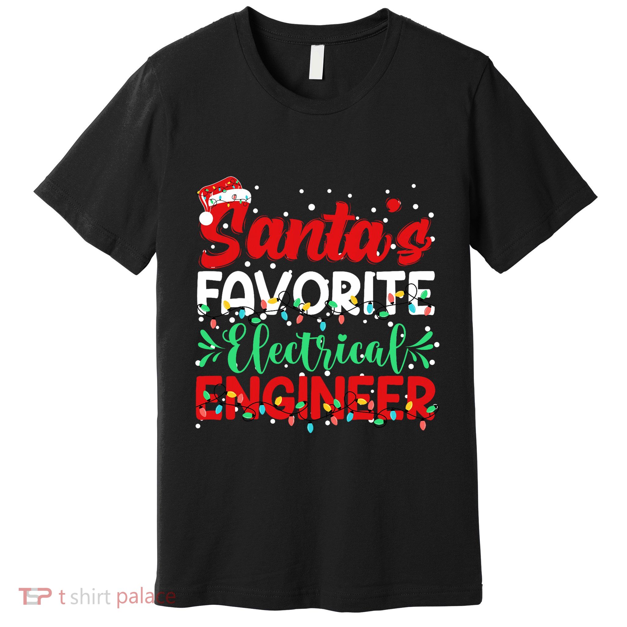 SantaS Favorite Electrical Engineer Santa Hat Christmas Premium T-Shirt