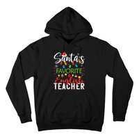 SantaS Favorite English Teacher Xmas Light Hat Christmas Hoodie