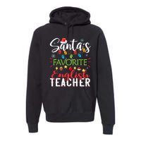 SantaS Favorite English Teacher Xmas Light Hat Christmas Premium Hoodie