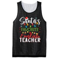 SantaS Favorite English Teacher Xmas Light Hat Christmas Mesh Reversible Basketball Jersey Tank