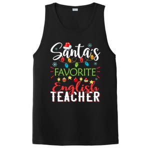 SantaS Favorite English Teacher Xmas Light Hat Christmas PosiCharge Competitor Tank