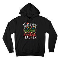 SantaS Favorite English Teacher Xmas Light Hat Christmas Tall Hoodie