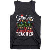 SantaS Favorite English Teacher Xmas Light Hat Christmas Tank Top