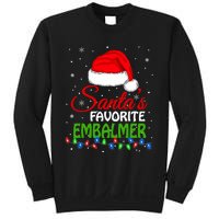 Santas Favorite Embalmer Santa Hat Lights. Funny Christmas Sweatshirt