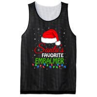 Santas Favorite Embalmer Santa Hat Lights. Funny Christmas Mesh Reversible Basketball Jersey Tank