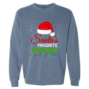 Santas Favorite Embalmer Santa Hat Lights. Funny Christmas Garment-Dyed Sweatshirt