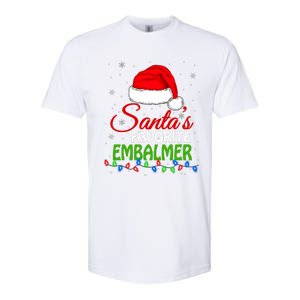 Santas Favorite Embalmer Santa Hat Lights. Funny Christmas Softstyle CVC T-Shirt