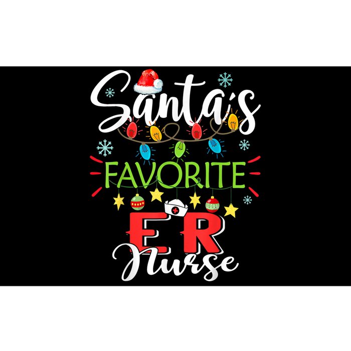 SantaS Favorite Er Nurse Xmas Light Santa Hat Christmas Bumper Sticker