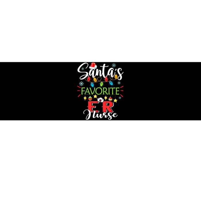 SantaS Favorite Er Nurse Xmas Light Santa Hat Christmas Bumper Sticker