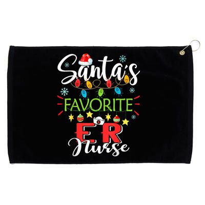 SantaS Favorite Er Nurse Xmas Light Santa Hat Christmas Grommeted Golf Towel