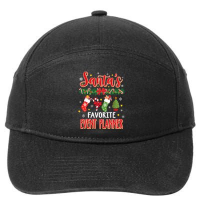 SantaS Favorite Event Planner Santa Hat Xmas 7-Panel Snapback Hat