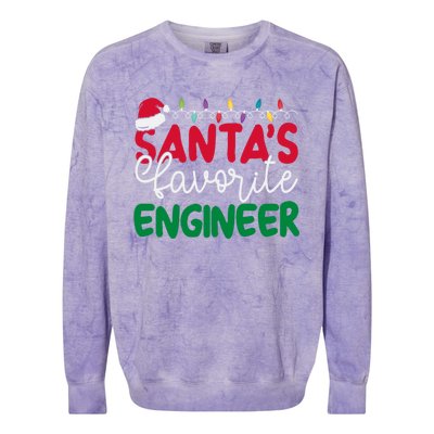 SantaS Favorite Engineer Family Matching Group Christmas Gift Colorblast Crewneck Sweatshirt