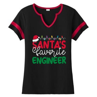 SantaS Favorite Engineer Family Matching Group Christmas Gift Ladies Halftime Notch Neck Tee