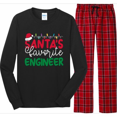 SantaS Favorite Engineer Family Matching Group Christmas Gift Long Sleeve Pajama Set